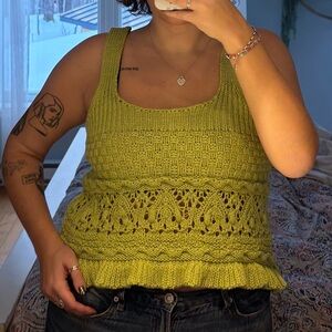NWT Zara Green Knit Top